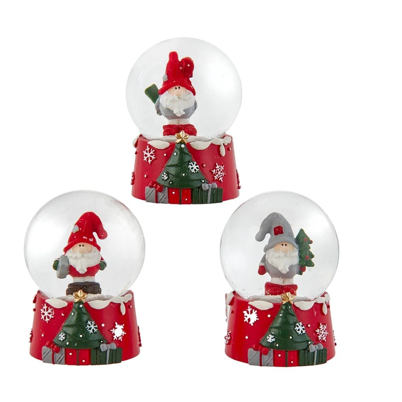 KSA Pack of 12 Small Gnome Water Globe Christmas Tabletop Decor 16.25"